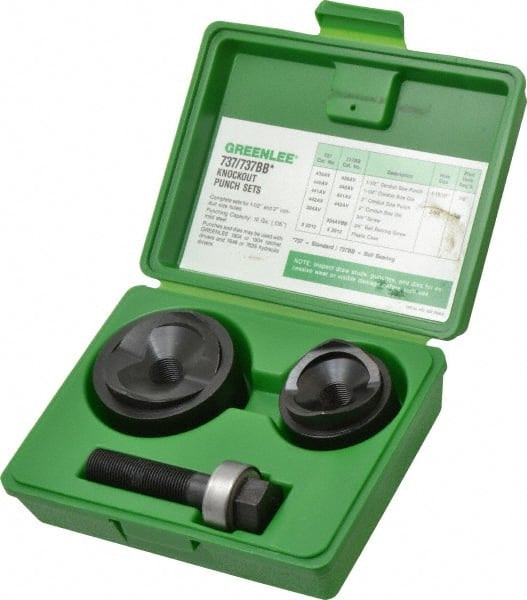 Greenlee 6 Piece, 11/2 to 2" Punch Hole Diam, Manual Knockout Set