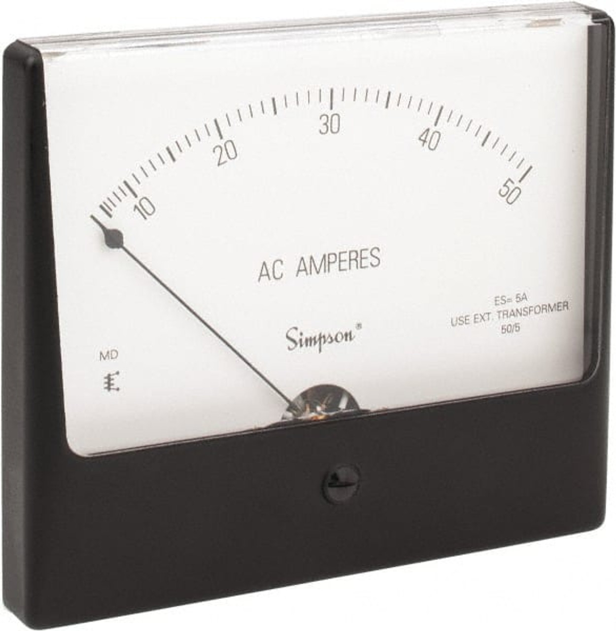 Simpson Electric Analog, AC Ammeter, Panel Meter 60 Hz, 0.008 Ohms at