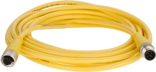 Câble M12 8 Broches Femelle - Longueur 5m (16ft) - PVC Gris, Blindé - Marque Molex