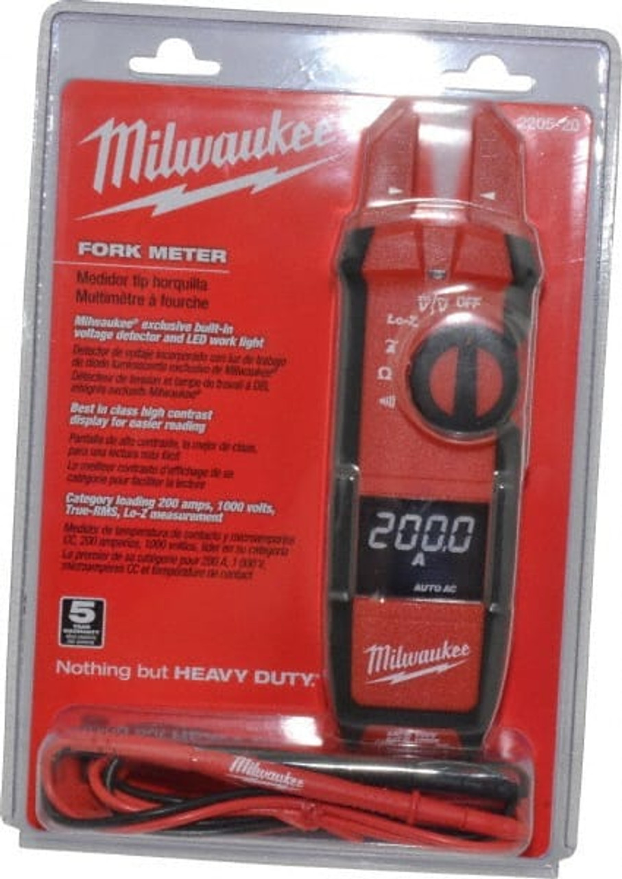 Milwaukee Tool 2205-20, CAT IV, CAT III, Digital True RMS Clamp Meter with  0.63