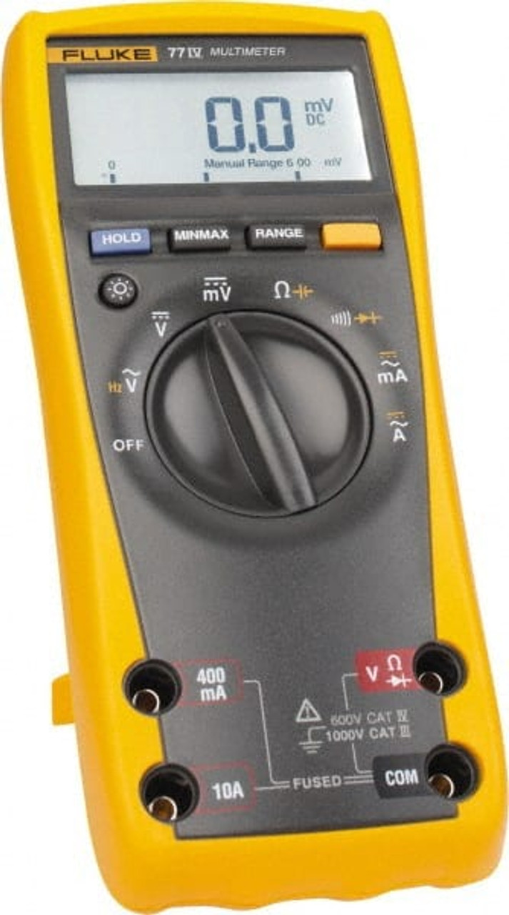 Fluke 77-4, CAT CAT III, 1,000 VAC/VDC, Digital Auto Ranging Average Responding Manual Ranging Multimeter 50 Measures Voltage, Capacitance, Current, Frequency, Resistance FLUKE-77-4 - 36887776 - Penn Tool Co., Inc