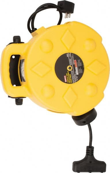 Bayco 14 AWG, 50 ft. Cable Length, Cord & Cable Reel with Outlet End 3 Outlets, NEMA 515R, 13