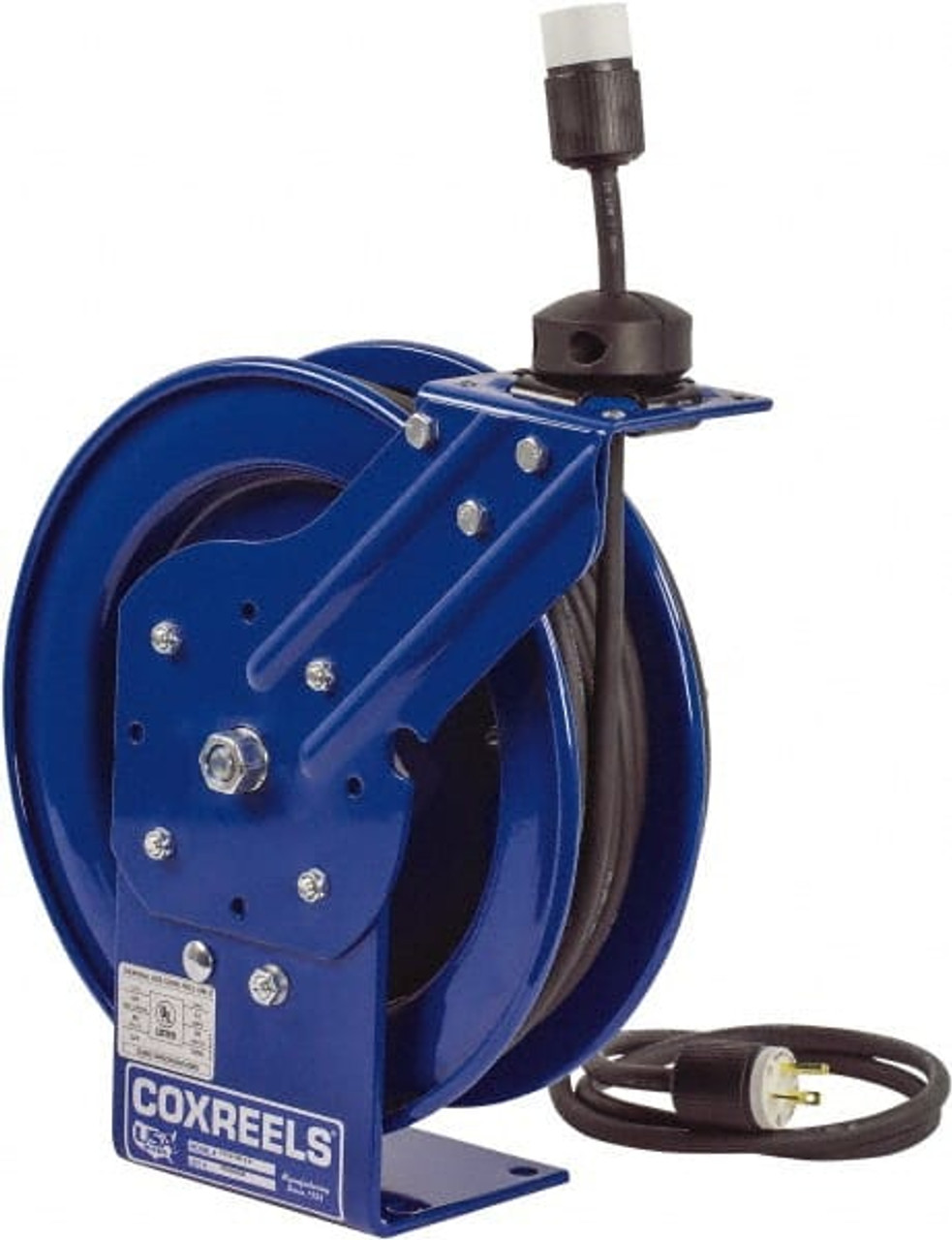 Coxreels 12 AWG, 50 ft. Cable Length, Cord & Cable Reel with Outlet End 1  Outlet, NEMA 5-20R, 20 Amps, 115 Volts, SJO Cable, Blue Reel, Spring Driven  Reel PC13-5012-A - 73856049 - Penn Tool Co., Inc