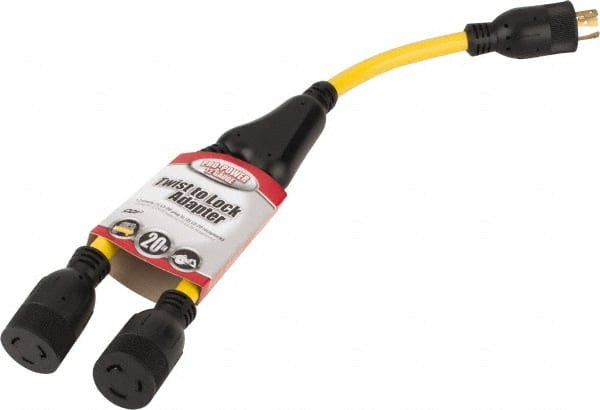 Southwire 2 Outlets, 125 VAC, 20 Amp, Yellow and Black, Y Adapter L5