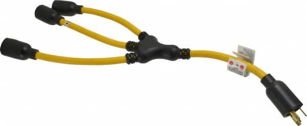 Southwire 3 Outlets, 125 VAC, 20 Amp, Yellow and Black, W Adapter L5