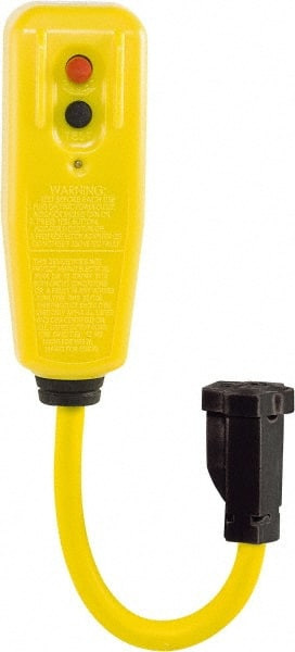 Tower Manufacturing 1 Outlet, 125 Volt, 15 Amp, Yellow, GFCI 9 Inch