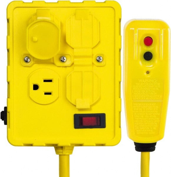 Tower Manufacturing 4 Outlets, 125 Volt, 15 Amp, Yellow, Quad Outlet