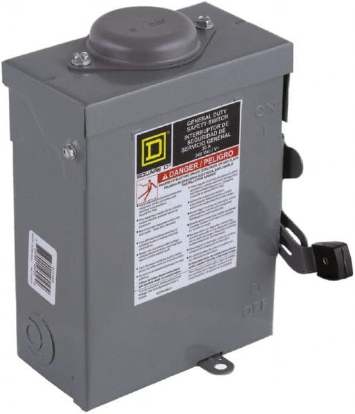 Square D 30 Amp, 120/240 V, 2 Pole Fused Safety Switch NEMA 3R, 2