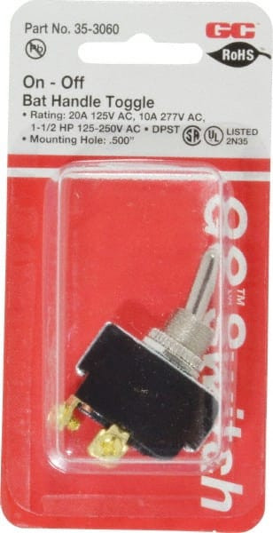 GC/Waldom Electronics DPST Heavy Duty On-Off Toggle Switch Screw ...