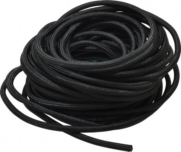 Techflex Black PET Braided Cable Sleeve 100 ft. Coil Length, 103 to