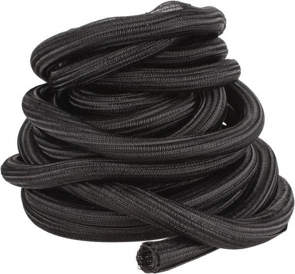 Techflex Black Braided Cable Sleeve 50 ft. Coil Length, 103 to 257°F