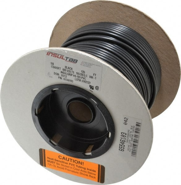 Made in USA 21, PVC Heat Shrink Electrical Tubing Black 300125001MS