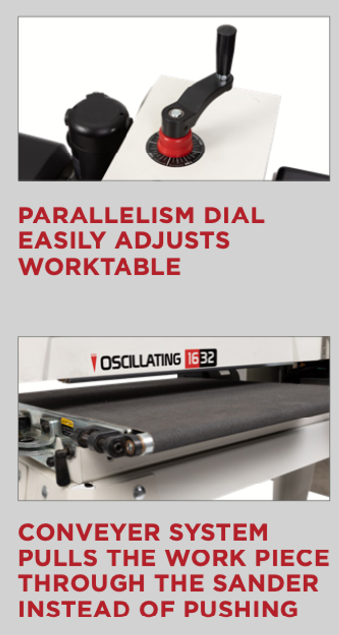 Jet 16" x 32" Oscillating Drum Sander w/Stand JWDS1632OSC