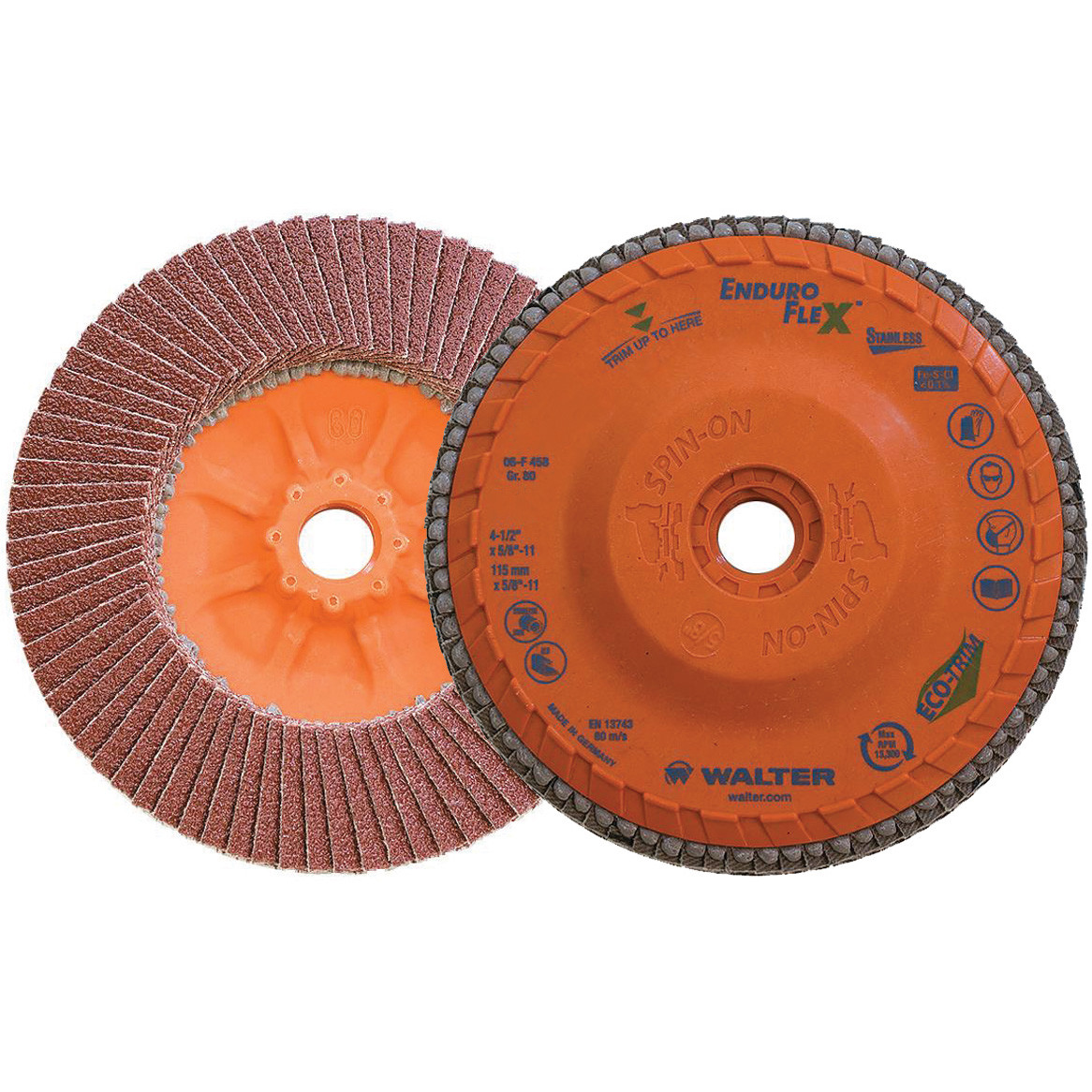 Walter 4-1/2 Inch Enduro Flex Flap Disc, 60 Grit, 7/8 Inch - View #5