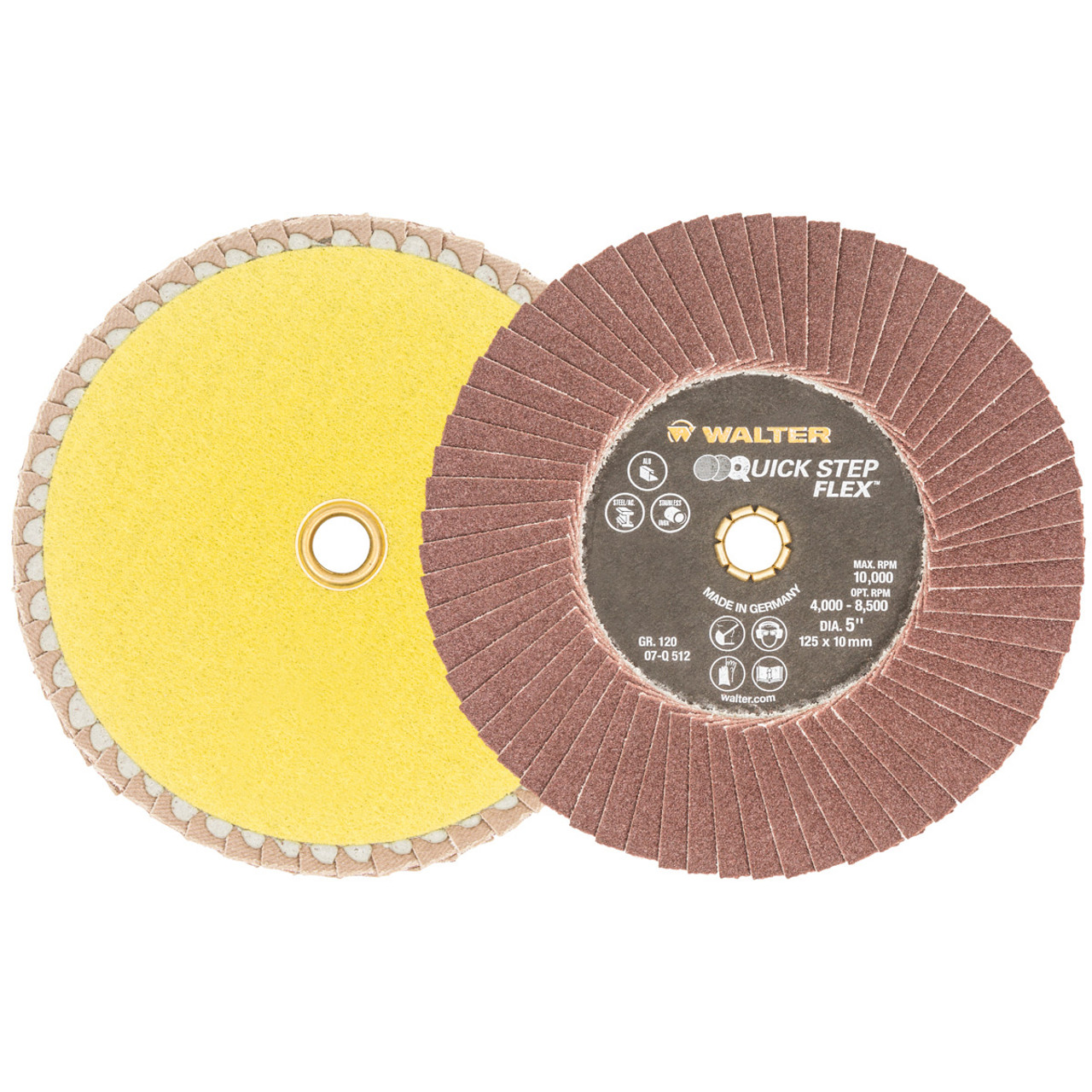 Walter Surface Technologies QUICK-STEP™ FLEX Flexible Flap Disc, 5