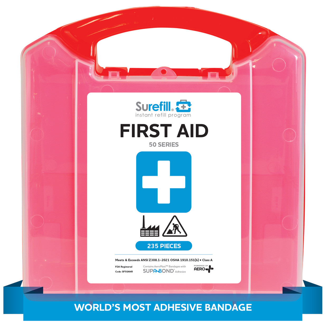 AERO Healthcare SUREFILL® 50 Series ANSI A First Aid Kit, Red ...