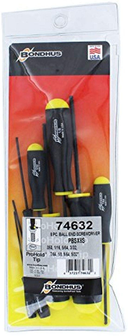 Bondhus ProHold Ball End Screwdriver Set - 13-Piece With Rust Resistant Finish, .050 To 3/8 Inch Sizes - View #10