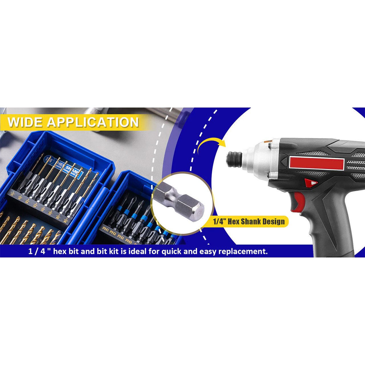 JEFE HEX Handree 30 Pcs Hex Shank Drill Bit and Screw Driver Bit Set ...