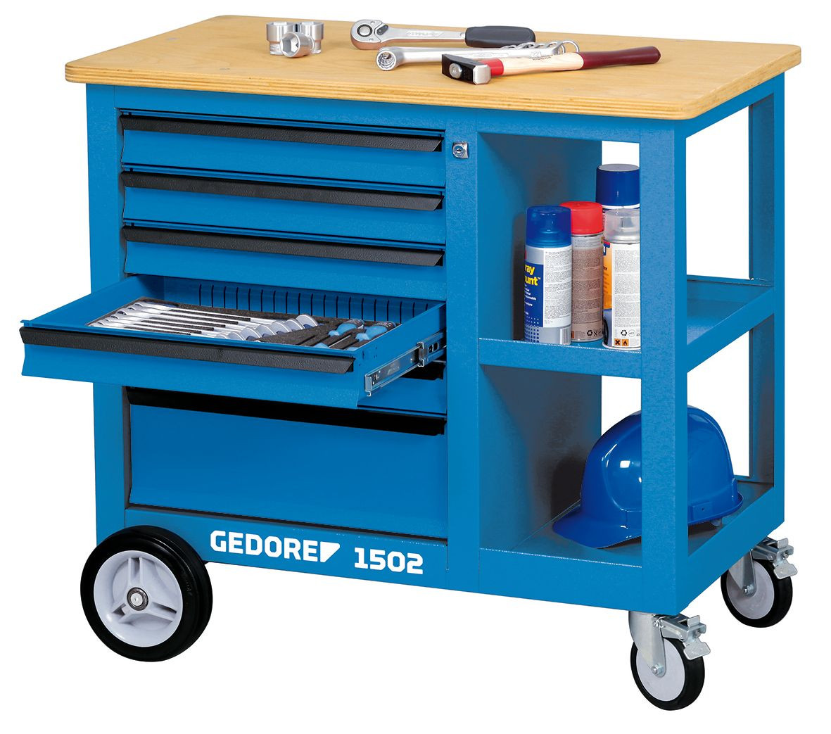 Gedore 1502 S Rolling workbench with 6 drawers and vice - 6620620 ...