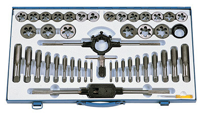 Precise Tap & Die Set, 45 Pcs. Tungsten Alloy Steel, 1/4