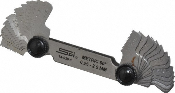 SPI Metric Screw Pitch Gage 28 leaves 0.25 2.5 mm Pitch 140301