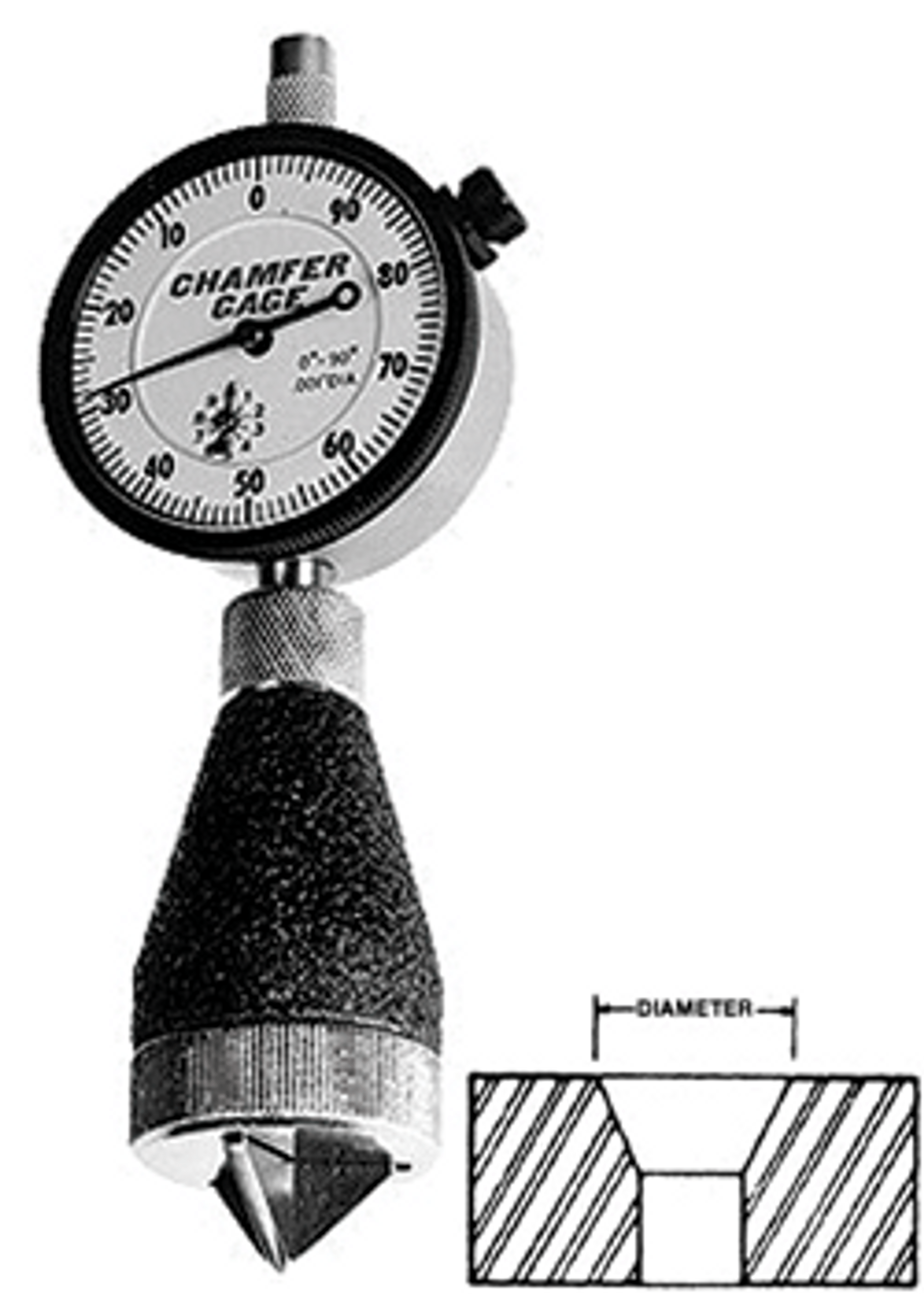 Precise Mfg1127 Chamfer Gage, Range 01" with 90º 127º Angle CC