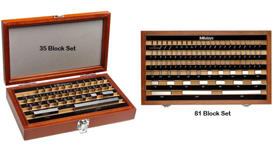 Mitutoyo Inch Rectangular Gage Block Set Series 516, 81 pcs. CERA
