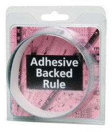 Mylar Adhesive Backed Rule, Vertical, Top to Bottom, 1/16" Grad., 3 ft