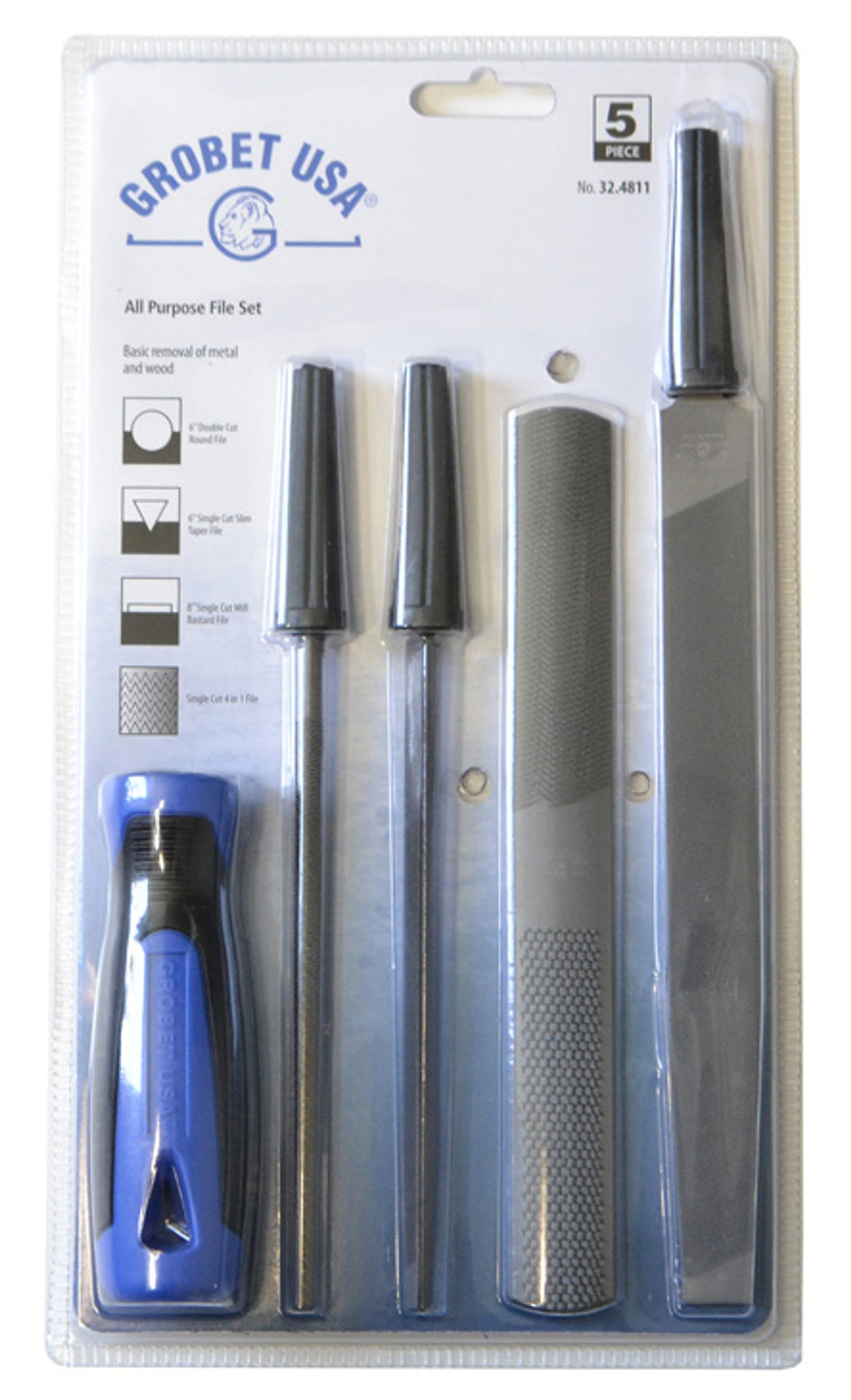Grobet All Purpose File Set, 5 pc. 32.4811 Penn Tool Co., Inc