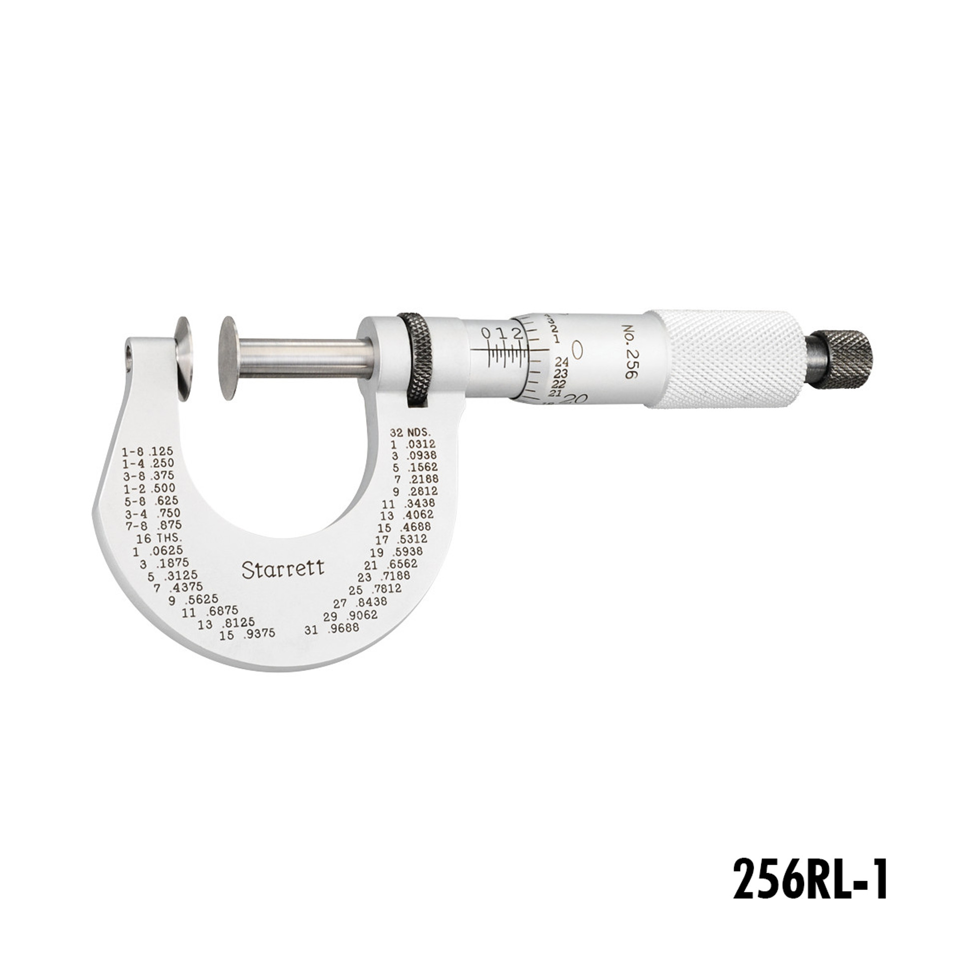Starrett 256 DiscType Micrometers with Rotating or NonRotating