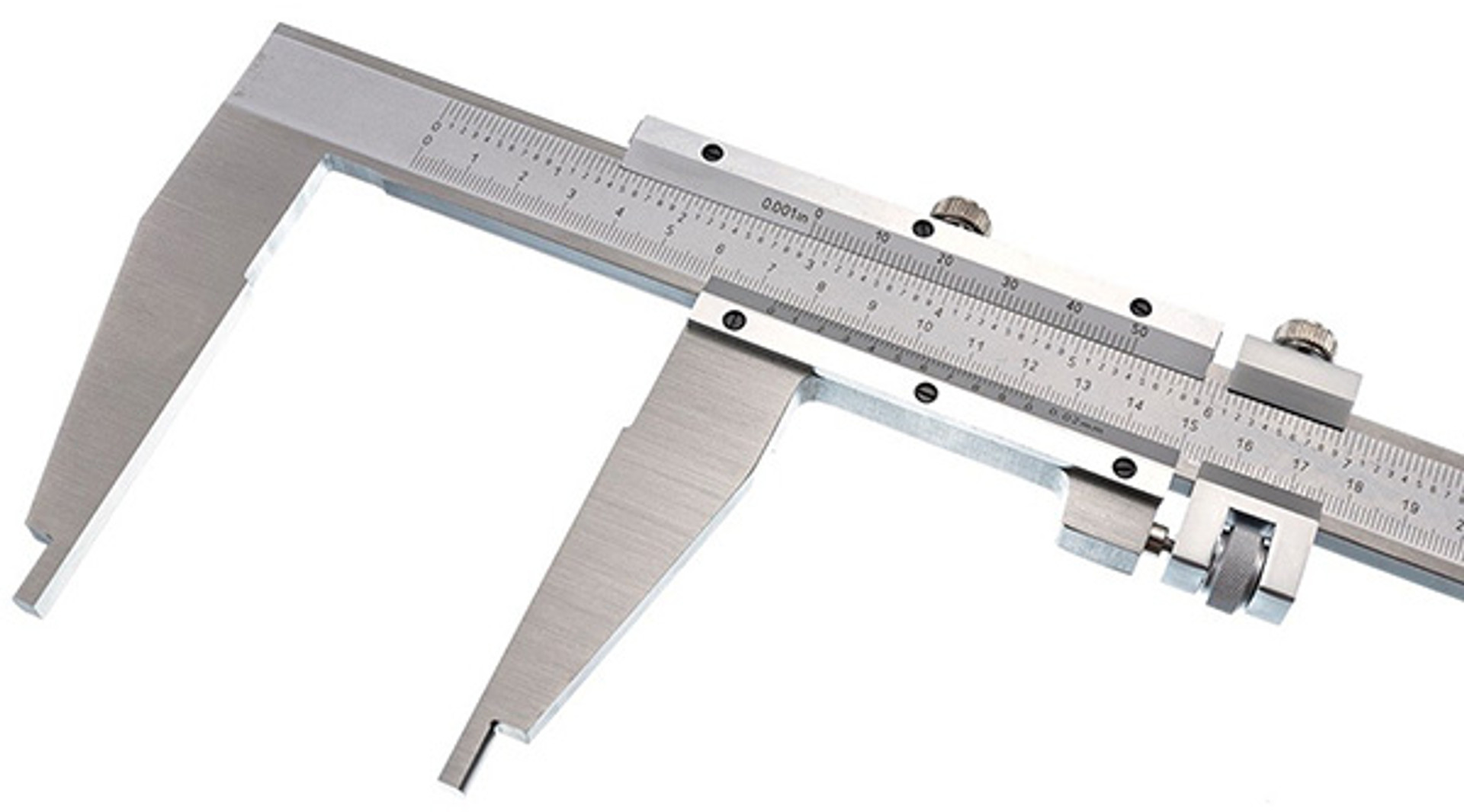 Dasqua Long Jaw Vernier Caliper W/Fine Adjustment, 024"/0600mm Range