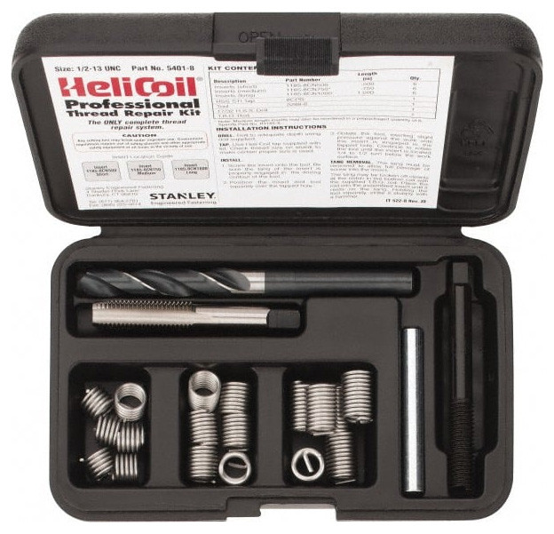 HeliCoil Screw Thread Insert Thread Repair Kit 54018, 1/2 13 UNC