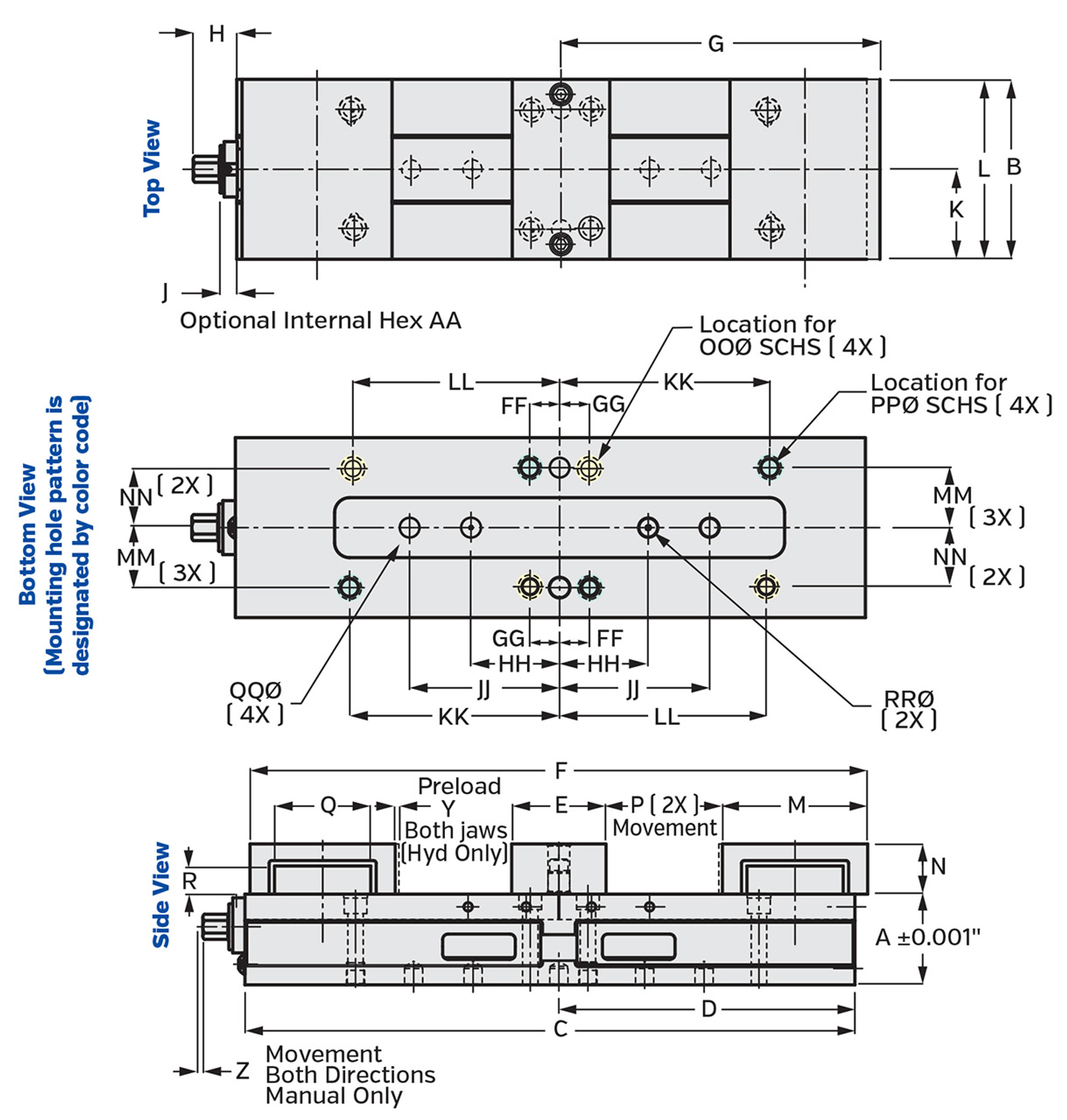 Kurt 6" HDL AngLock Manual Vise (Metric) with Hard Jaw Kit HDLM6J