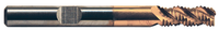 Precise Trijet-45 3 Flute M42 8% Cobalt Metric TiN Coated Roughing Single End Mill, 6mm Shank, Length of Cut 13mm, 57mm OAL