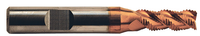 Precise Trijet-45 3 Flute M42 8% Cobalt Metric TiCN Coated Roughing Single End Mill, 10mm Shank, Length of Cut 19mm, 69mm OAL