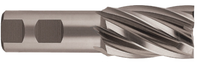 Precise 6 Flute 32mm Size H.S.S. Metric Non-Center Cutting Single End Mill, 1" Shank, Length of Cut 2"