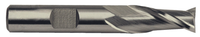 Precise 2 Flute High Speed Steel Metric Single End Mill, 10mm Size, 3/8" Shank Diameter