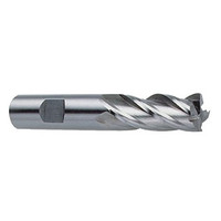 Precise 4 Flute 10mm Size M42 8% Cobalt Metric Center Cutting Single End Mill, 3/8" Shank Dia., Length of Cut 1"