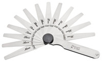 Starrett Metric Thickness Gage 173MAT, 13 Tapered Leaves, 0.03 to 0.5mm Range - 11-467-8