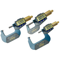 iGaging X-Large Display Electronic Bluetooth Capable Micrometer 0-3"/0-75mm 3 Piece Set - 35-054-U33