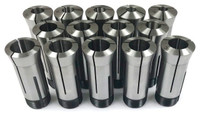 Precise 5C Round Collet Set, Metric, 14 Pieces, 12 to 25mm by 1mm - 3903-0014