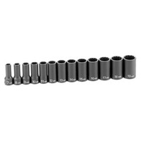 Grey Pneumatic 3/8" Drive 13 Piece Semi-Deep Metric Set 12 Point - GY1203MSD