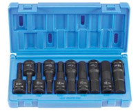 Grey Pneumatic 1/2" Drive 10 Piece Metric Hex Driver Set - GY1498MH