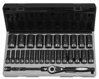 Grey Pneumatic 1/2" Drive 12 Point 29 Piece Metric Deep Duo Socket Set - GY82229MD