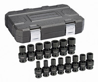 GEARWRENCH 15 Pc. 1/2" Drive 6 point Metric Universal Impact Socket - KD84939N
