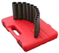 Sunex 1/2 Dr 9Pc Extra Deep Metric Impact Socket Set - SU2852
