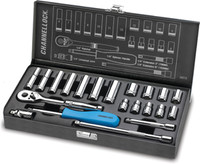 ChannelLock 21 Pc 1/4" Drive Metric Socket & Ratchet Set - CL34212