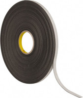 3M 7/8 x 20 Yd Acrylic Adhesive Double Sided Tape 47 mil Thick, Black,  Acrylic Foam Liner, Continuous Roll BD-KP81127 - 53604161