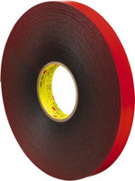 3M 7/8 x 20 Yd Acrylic Adhesive Double Sided Tape 47 mil Thick, Black,  Acrylic Foam Liner, Continuous Roll BD-KP81127 - 53604161