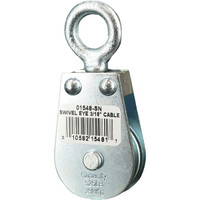 Block Division 525 Lbs. Load Limit, Swivel Hook Block Single Sheave, 1-1/2  Inch Outside Diameter, Wire Rope, 3/16 Inch Diameter, Eye, 3/8 Inch Inside  Diameter, Carbon Steel, Zinc Plated Finish 01578-C - 67326769 - Penn Tool  Co., Inc